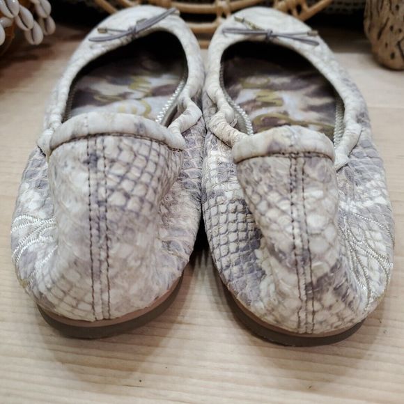 Sam Edelman Felicia Ballet Flats Snake Print Leather Career Comfort Womens 8.5M - Picture 10 of 13